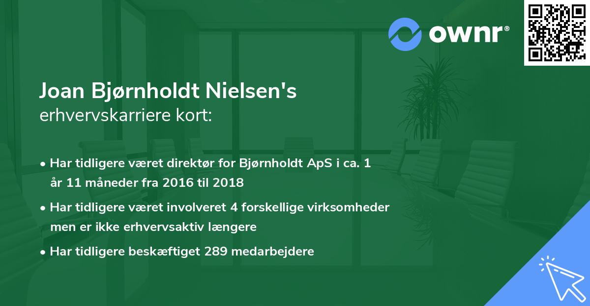 Joan Bjørnholdt Nielsen's erhvervskarriere kort
