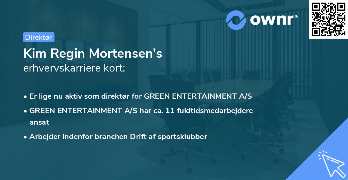 Kim Regin Mortensen's erhvervskarriere kort