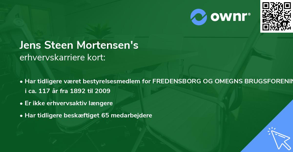 Jens Steen Mortensen's erhvervskarriere kort