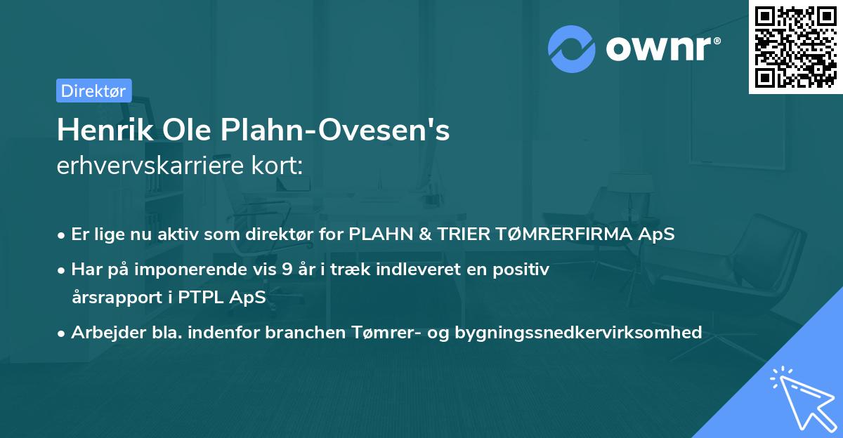 Henrik Ole Plahn-Ovesen's erhvervskarriere kort