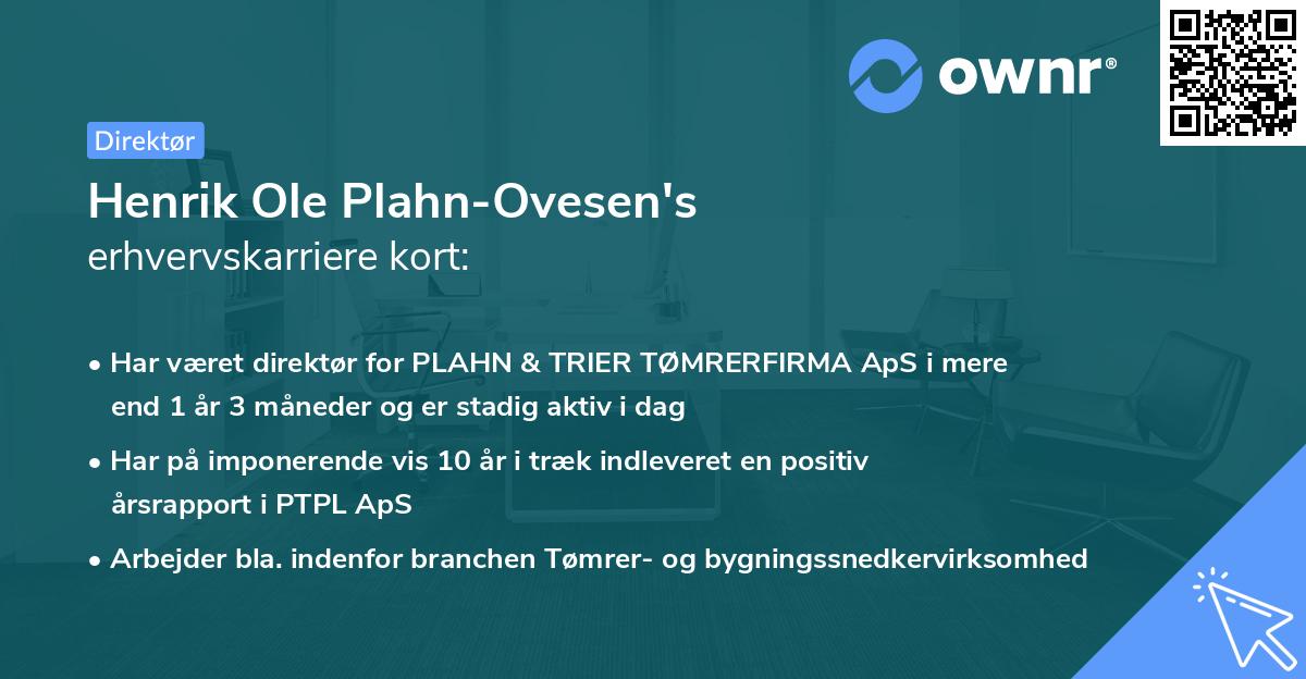 Henrik Ole Plahn-Ovesen's erhvervskarriere kort