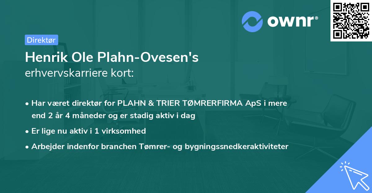 Henrik Ole Plahn-Ovesen's erhvervskarriere kort