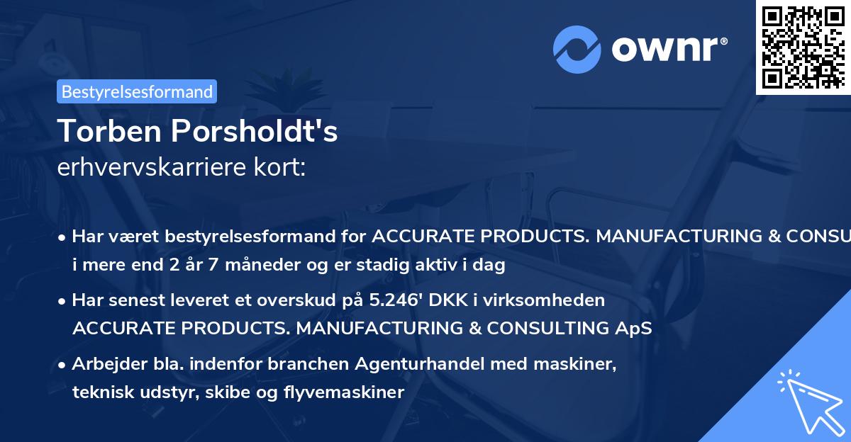 Torben Porsholdt's erhvervskarriere kort