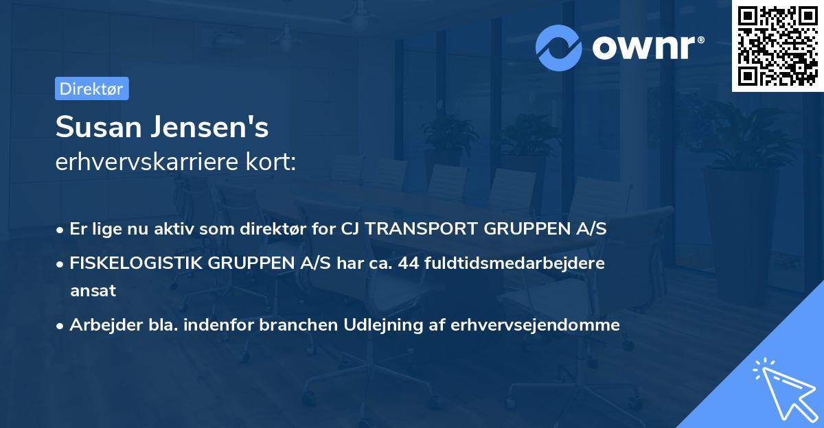 Susan Jensen's erhvervskarriere kort