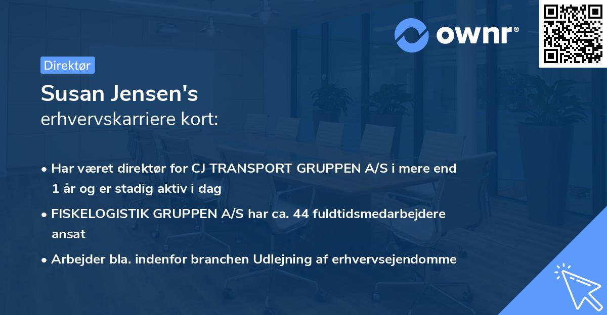 Susan Jensen's erhvervskarriere kort