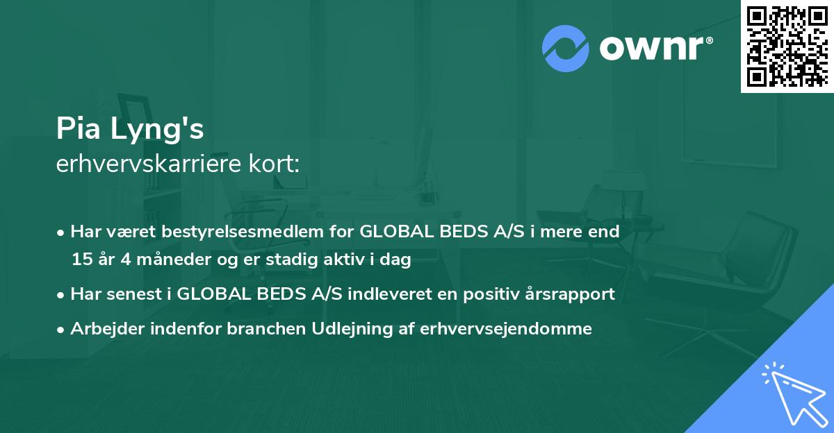 Pia Lyng's erhvervskarriere kort