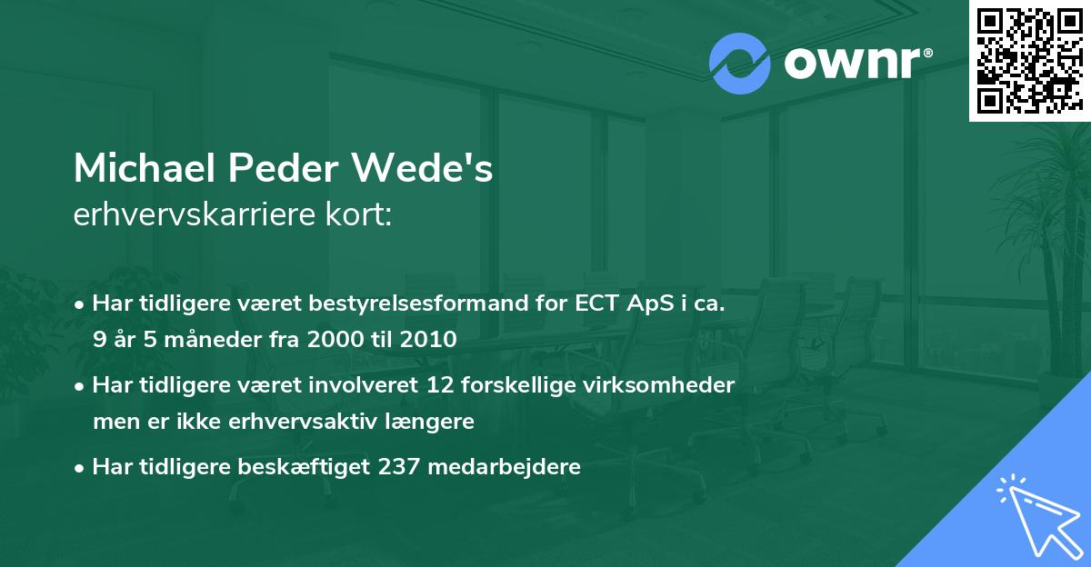Michael Peder Wede's erhvervskarriere kort