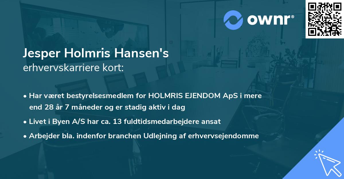 Jesper Holmris Hansen's erhvervskarriere kort