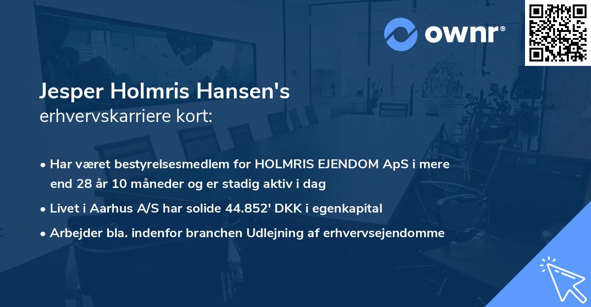 Jesper Holmris Hansen's erhvervskarriere kort