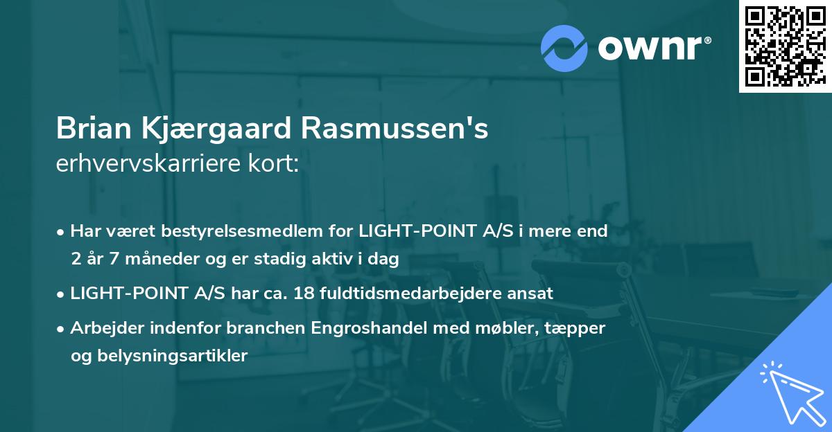 Brian Kjærgaard Rasmussen's erhvervskarriere kort