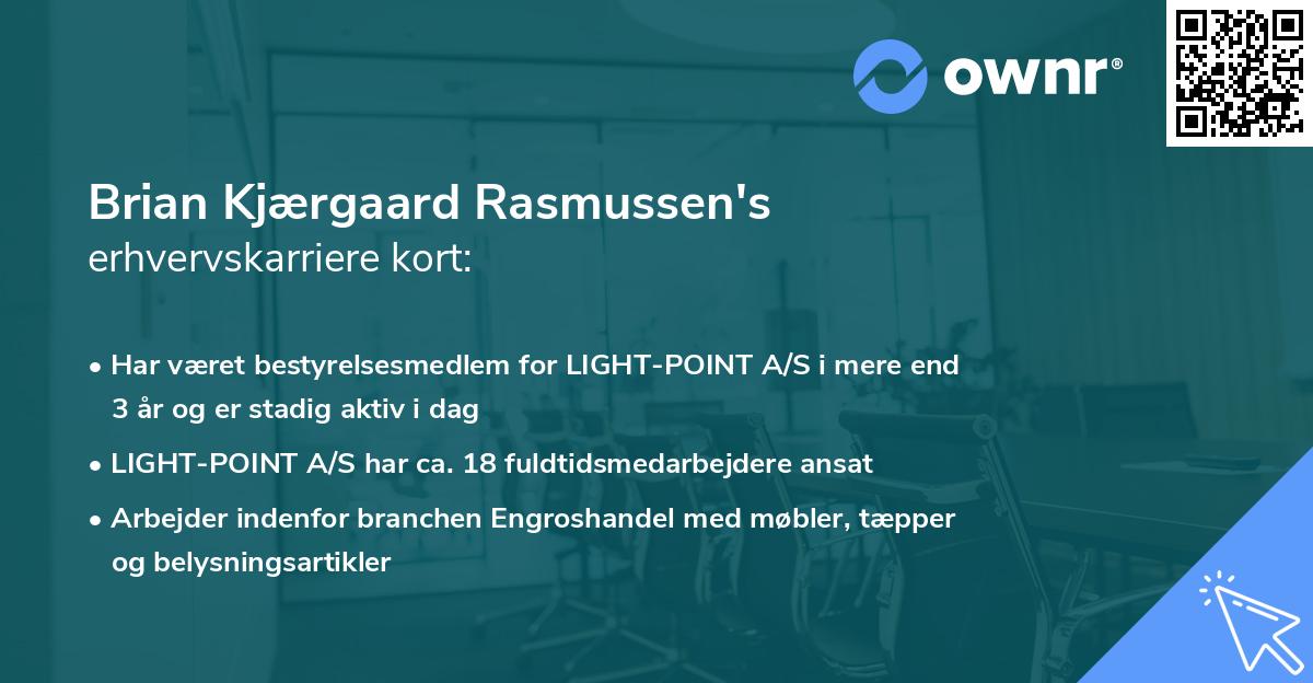 Brian Kjærgaard Rasmussen's erhvervskarriere kort