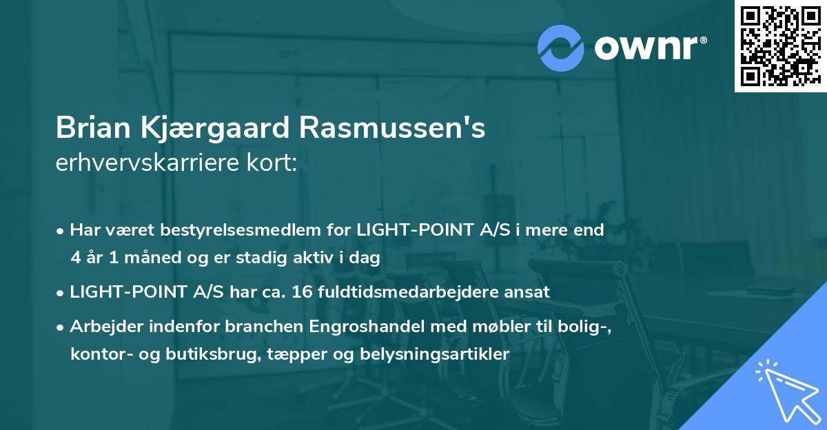 Brian Kjærgaard Rasmussen's erhvervskarriere kort