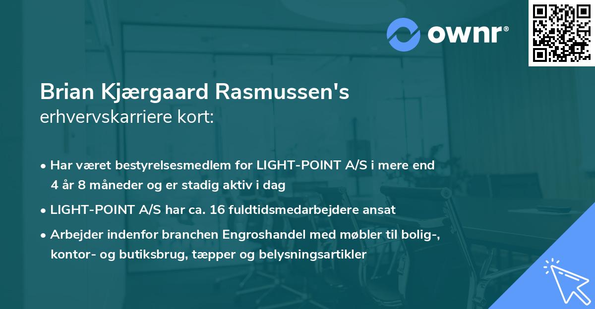 Brian Kjærgaard Rasmussen's erhvervskarriere kort