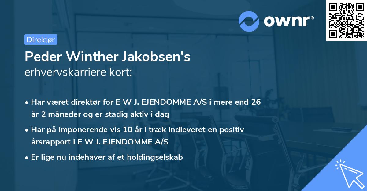 Peder Winther Jakobsen's erhvervskarriere kort