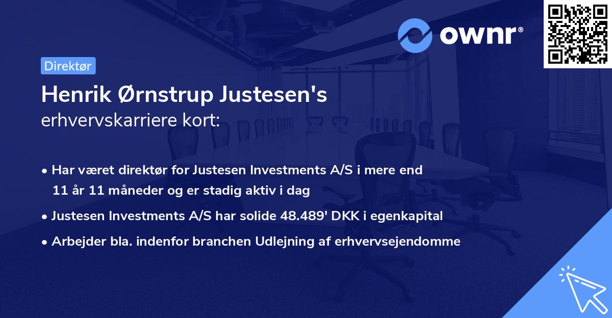 Henrik Ørnstrup Justesen's erhvervskarriere kort