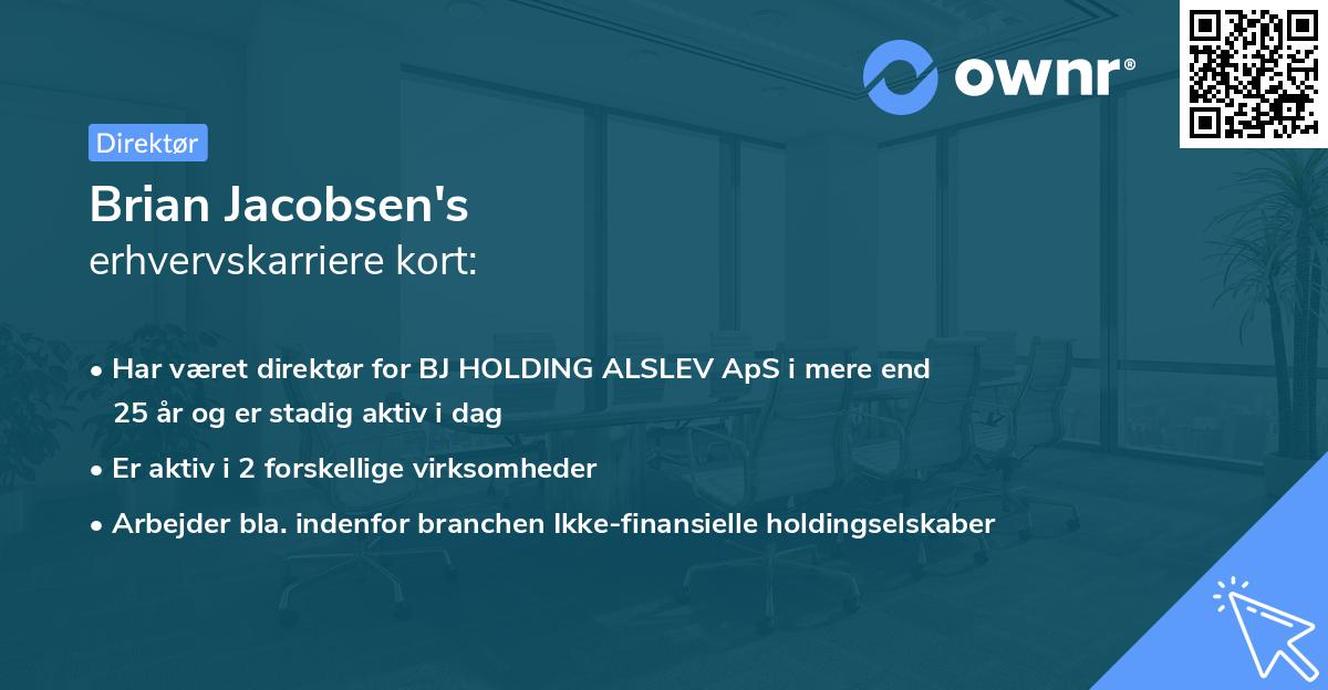 Brian Jacobsen's erhvervskarriere kort