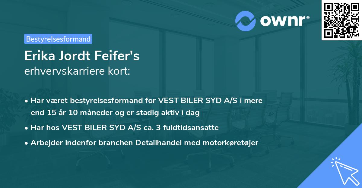 Erika Jordt Feifer's erhvervskarriere kort