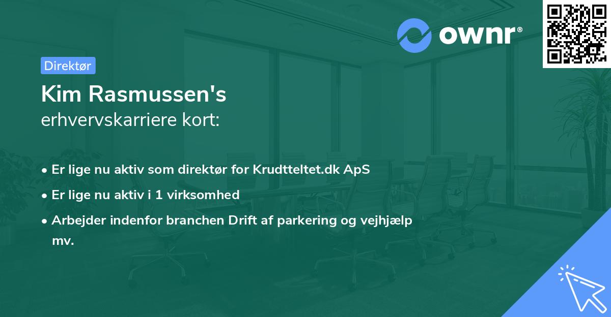 Kim Rasmussen's erhvervskarriere kort