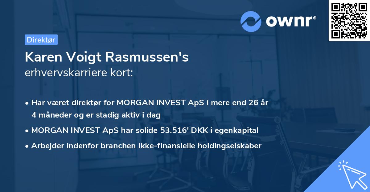 Karen Voigt Rasmussen's erhvervskarriere kort