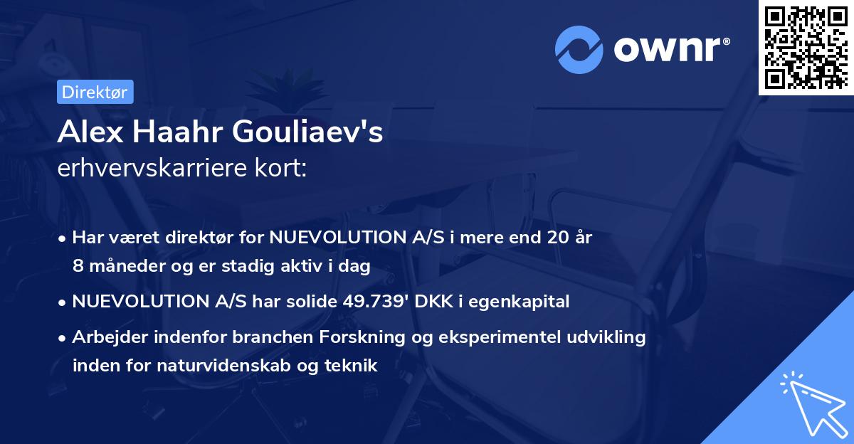 Alex Haahr Gouliaev's erhvervskarriere kort