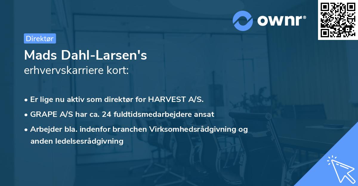 Mads Dahl-Larsen's erhvervskarriere kort