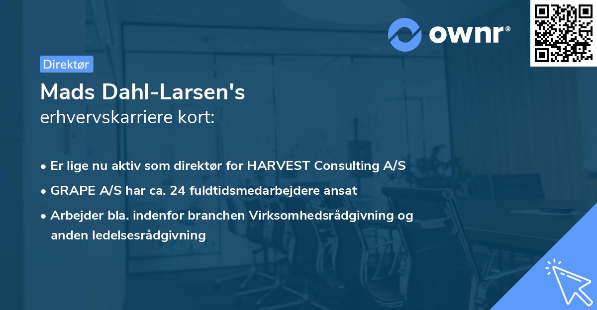 Mads Dahl-Larsen's erhvervskarriere kort