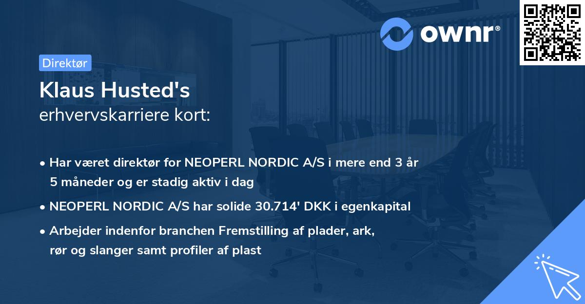Klaus Husted's erhvervskarriere kort