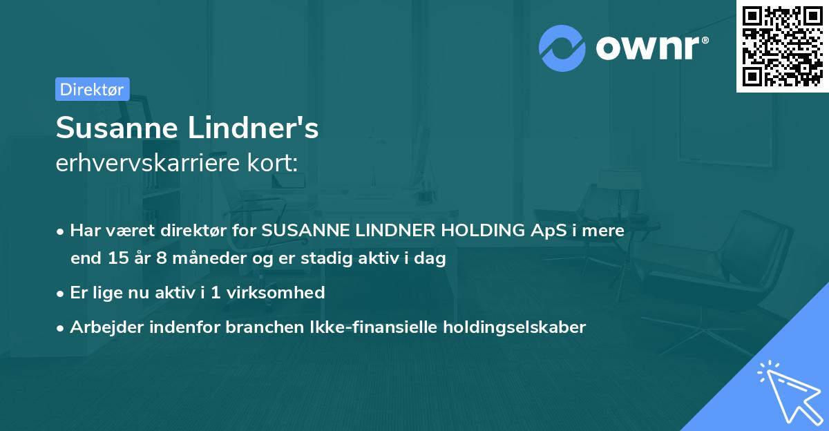 Susanne Lindner's erhvervskarriere kort