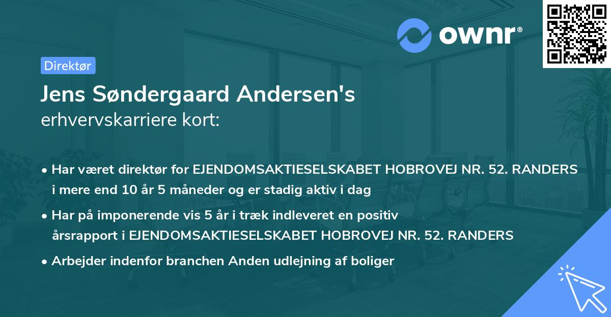 Jens Søndergaard Andersen's erhvervskarriere kort