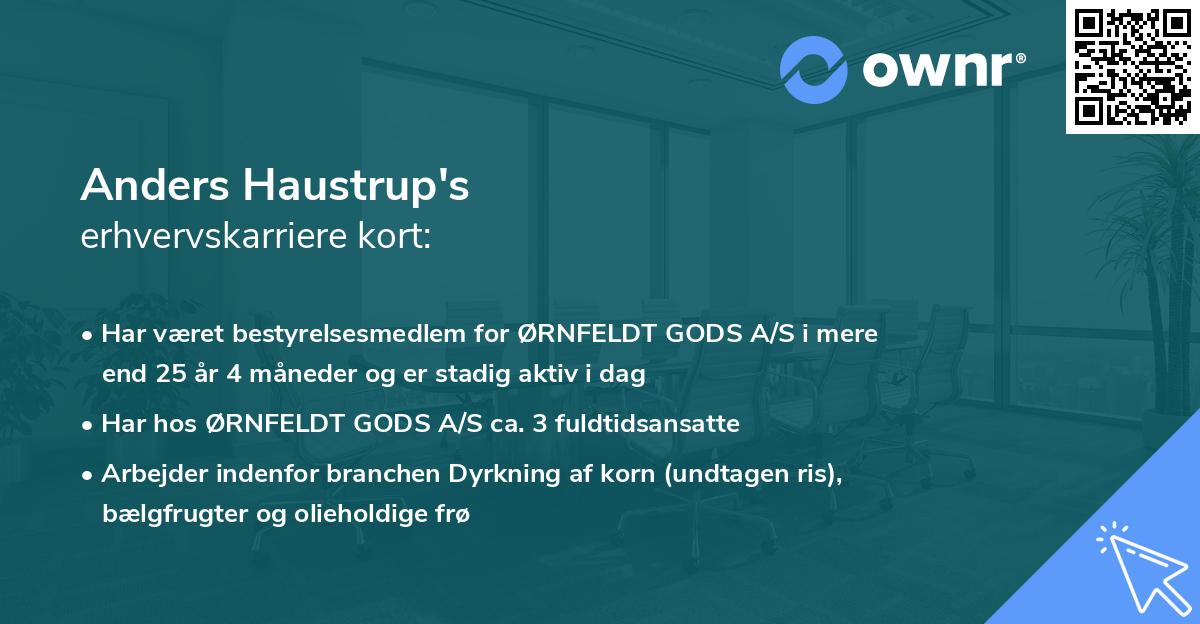 Anders Haustrup's erhvervskarriere kort