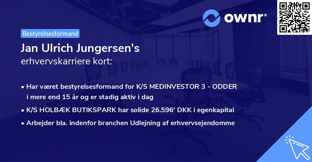 Jan Ulrich Jungersen's erhvervskarriere kort