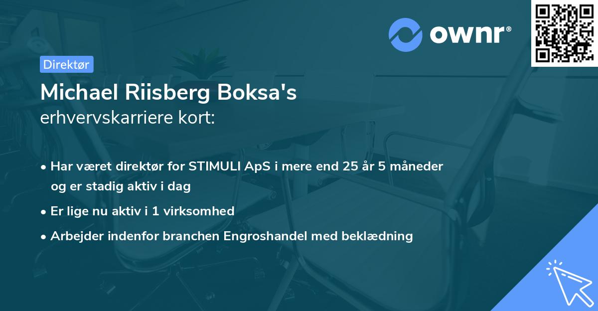 Michael Riisberg Boksa's erhvervskarriere kort