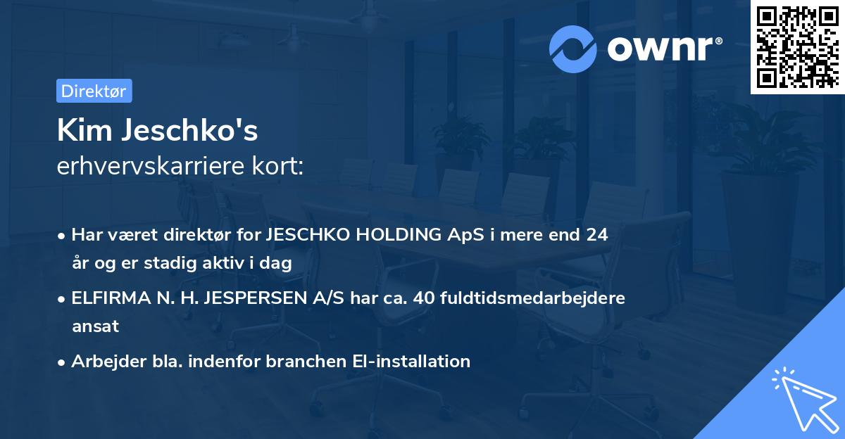Kim Jeschko's erhvervskarriere kort