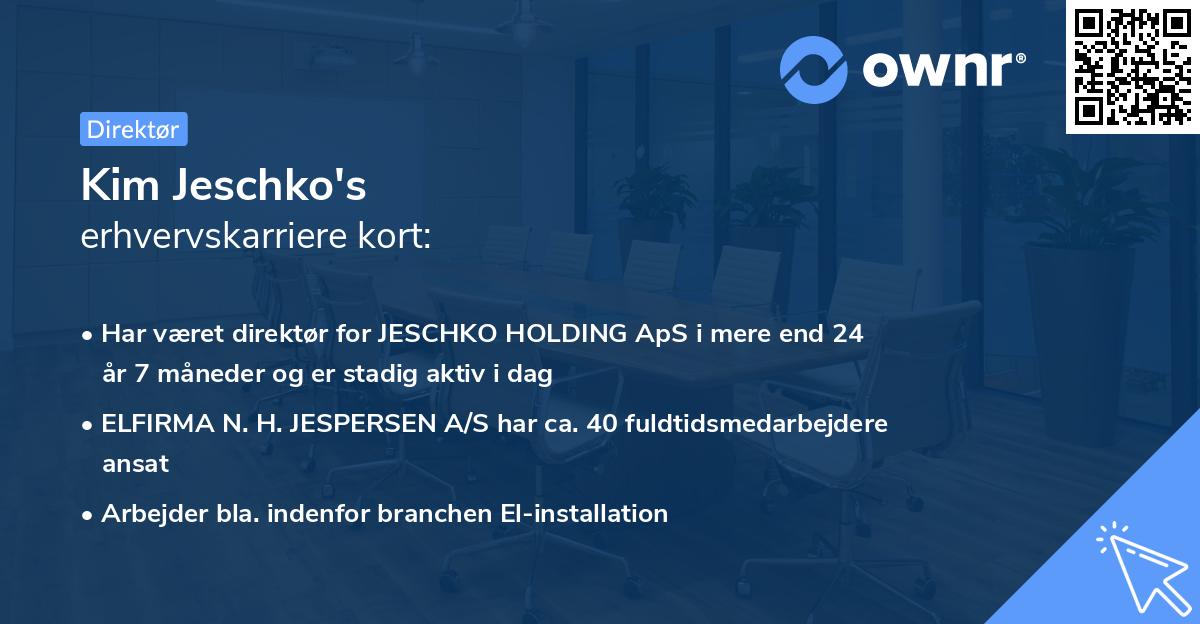 Kim Jeschko's erhvervskarriere kort