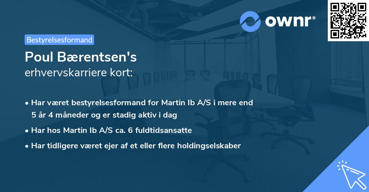 Poul Bærentsen's erhvervskarriere kort