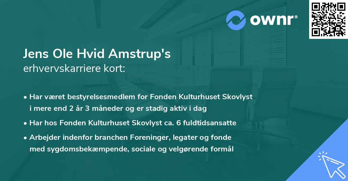 Jens Ole Hvid Amstrup's erhvervskarriere kort