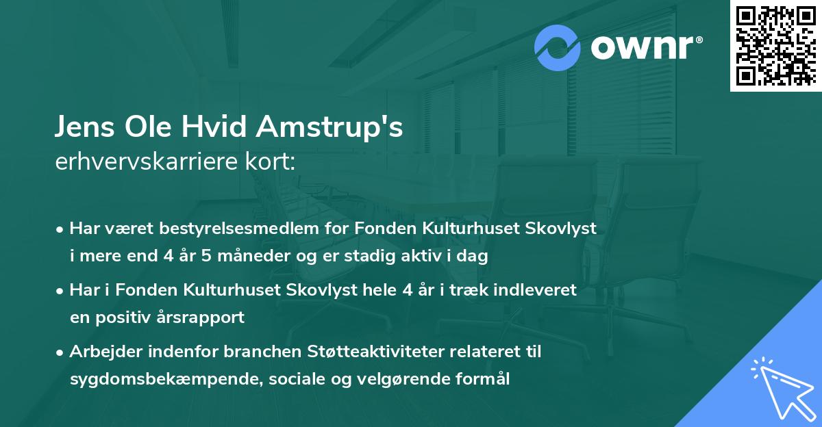 Jens Ole Hvid Amstrup's erhvervskarriere kort