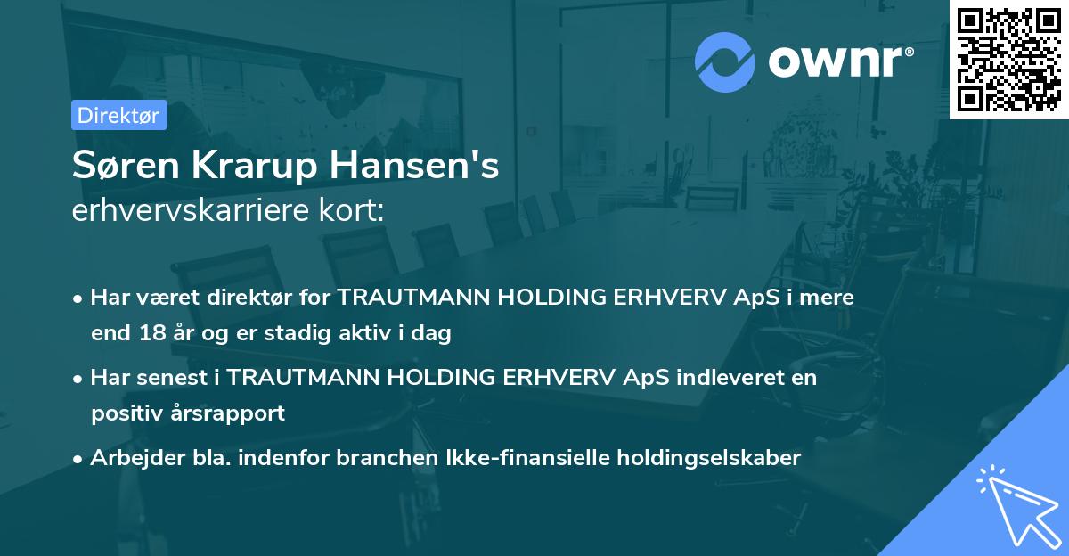 Søren Krarup Hansen's erhvervskarriere kort
