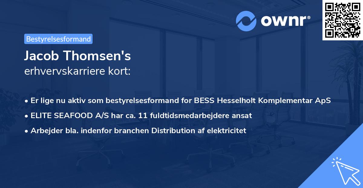 Jacob Thomsen's erhvervskarriere kort