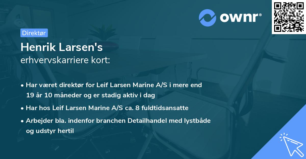 Henrik Larsen's erhvervskarriere kort