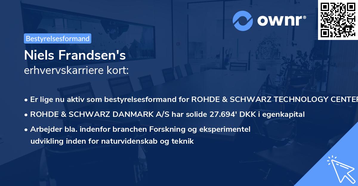 Niels Frandsen's erhvervskarriere kort