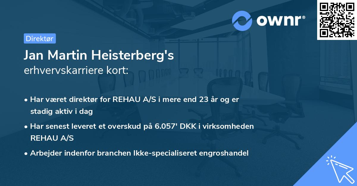 Jan Martin Heisterberg's erhvervskarriere kort