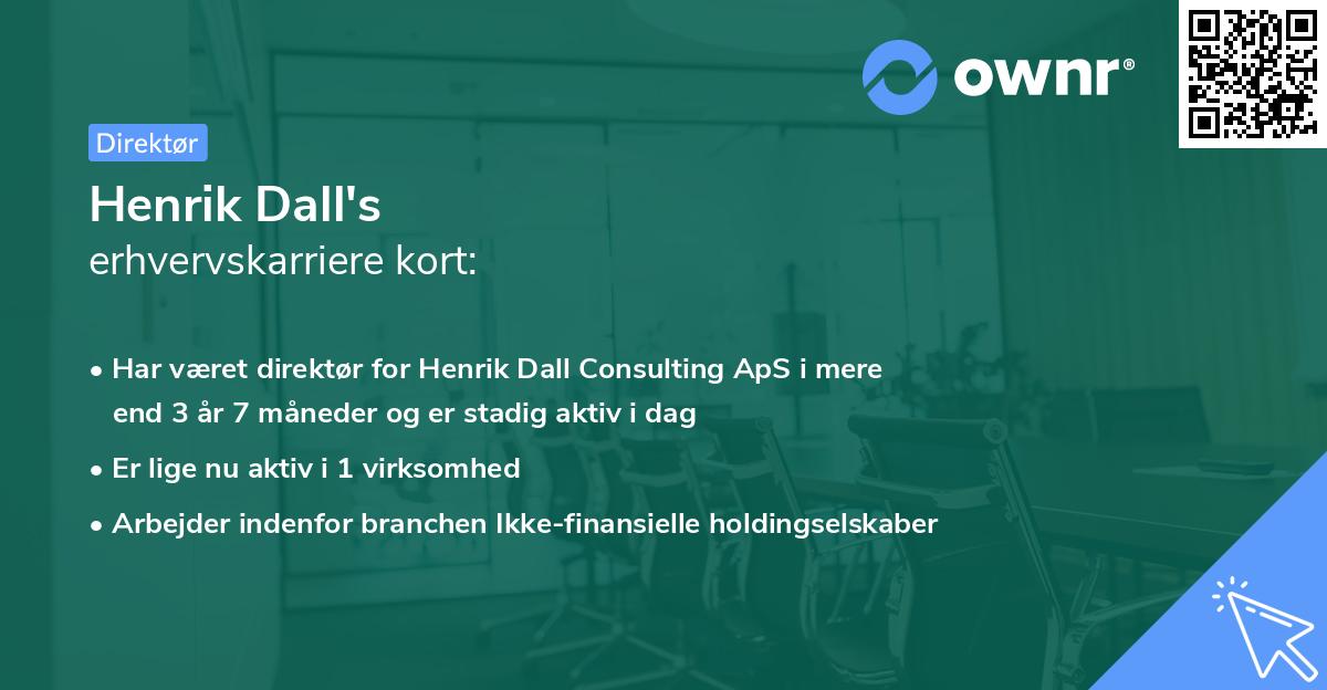 Henrik Dall's erhvervskarriere kort