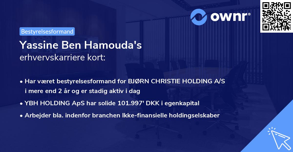 Yassine Ben Hamouda's erhvervskarriere kort