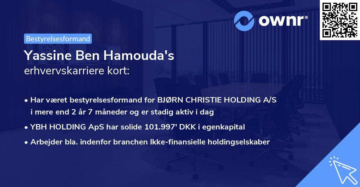 Yassine Ben Hamouda's erhvervskarriere kort