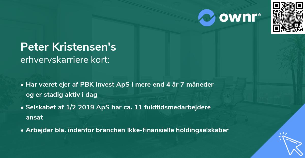 Peter Kristensen's erhvervskarriere kort