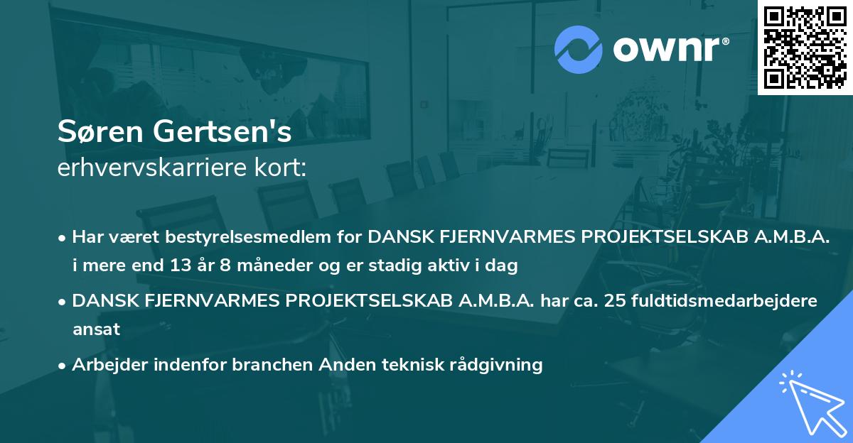 Søren Gertsen's erhvervskarriere kort