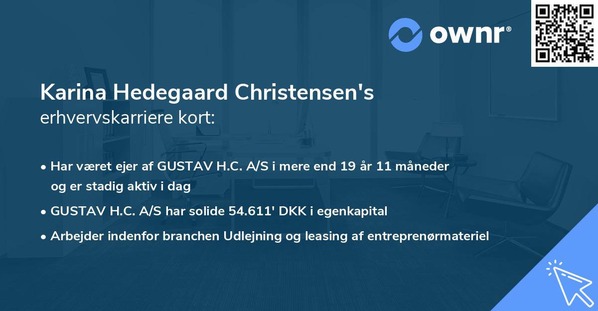Karina Hedegaard Christensen's erhvervskarriere kort