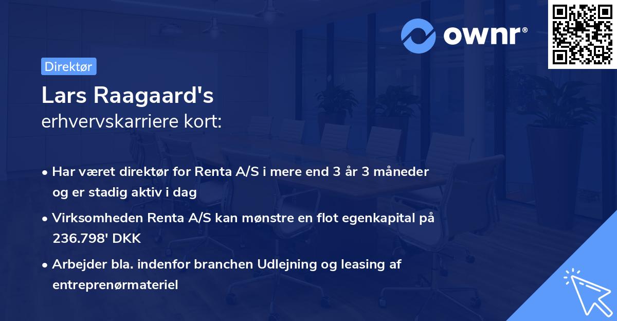 Lars Raagaard's erhvervskarriere kort