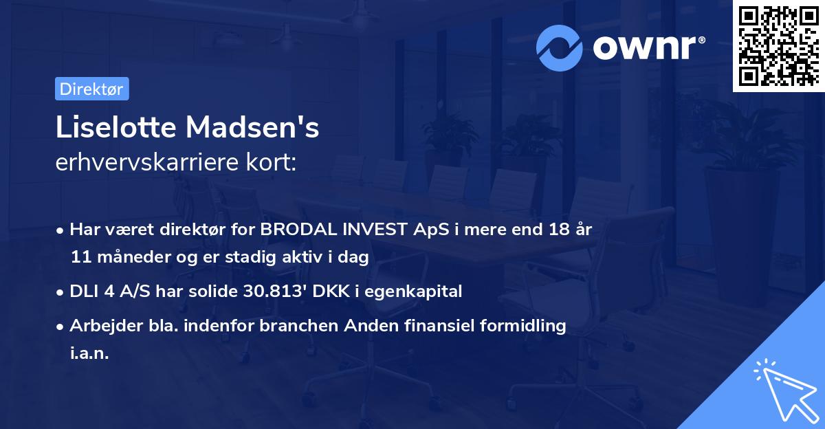 Liselotte Madsen's erhvervskarriere kort